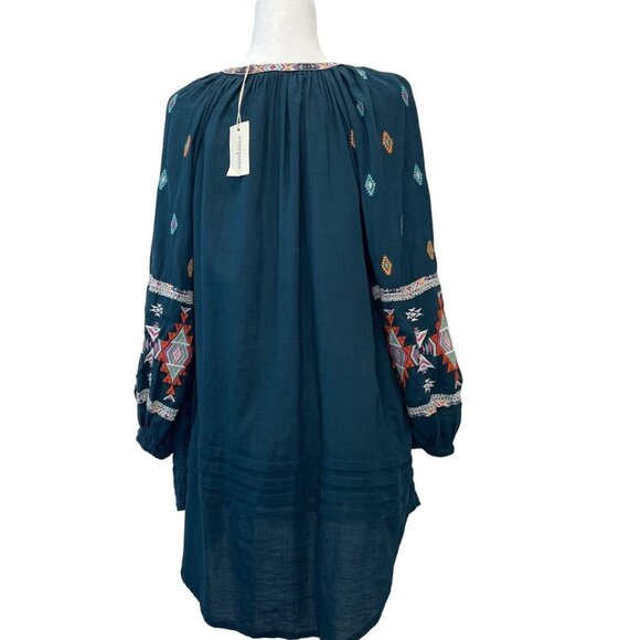 Sundance Sun and Sand Cover Up NEW Petite Small Button Down Dress Embroidered - Picture 3 of 8